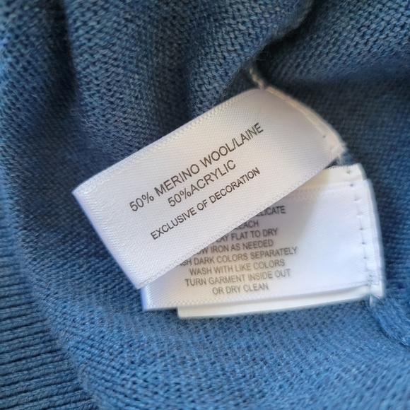 Cutter & Buck Wool Blend Blue Knit Vest Large - Picture 6 of 8